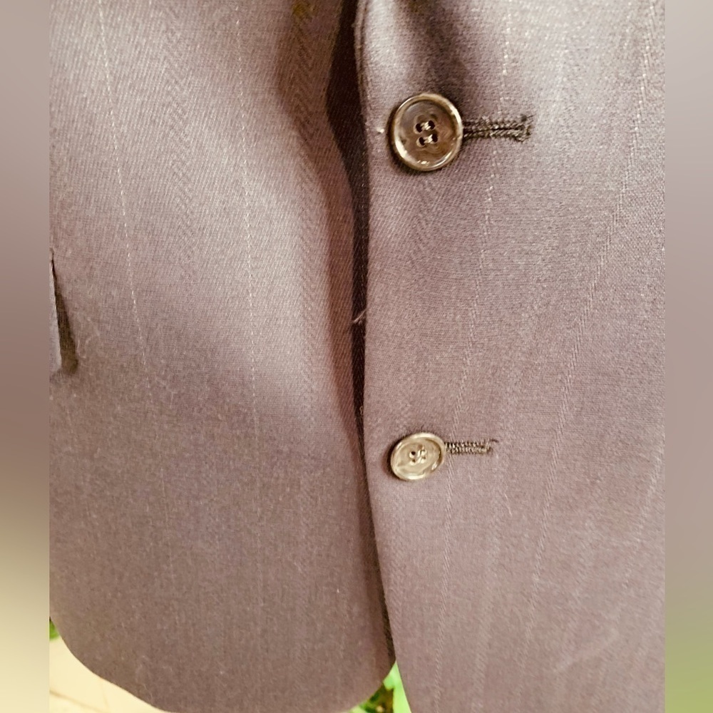 Pierre Cardin 2 Button Suit Jacket and Pants - Grey Pinstripe - Picture 6 of 17